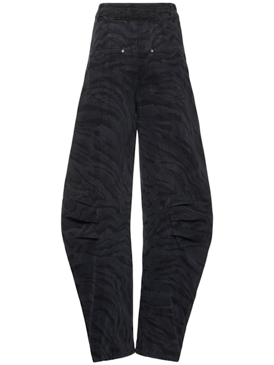 Rotate: Zebra cotton twill cargo jeans - Black/Grey - women_3 | Luisa Via Roma