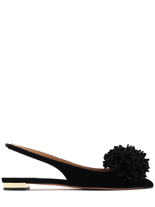 Aquazzura: 10mm Couturier slingback flats - Black - women_0 | Luisa Via Roma