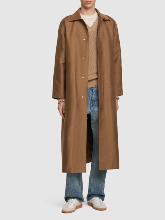 SUNFLOWER: Raglan cotton blend long coat - men_1 | Luisa Via Roma