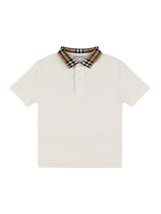 Burberry: Polo in jersey di cotone piquet - kids-boys_0 | Luisa Via Roma