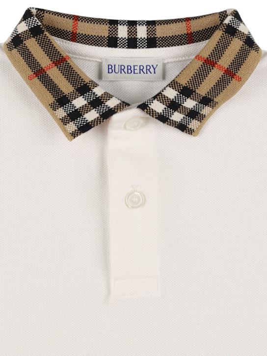 Burberry: Polo in jersey di cotone piquet - kids-boys_1 | Luisa Via Roma