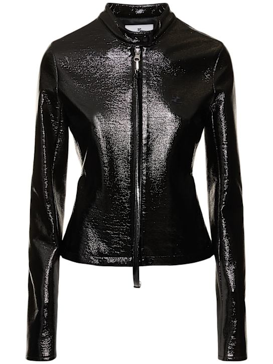 Courrèges: City vinyl jacket w/ zip - women_0 | Luisa Via Roma