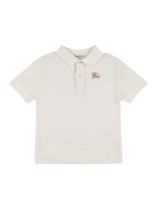 Burberry: Polo in jersey di cotone piqué - kids-boys_0 | Luisa Via Roma