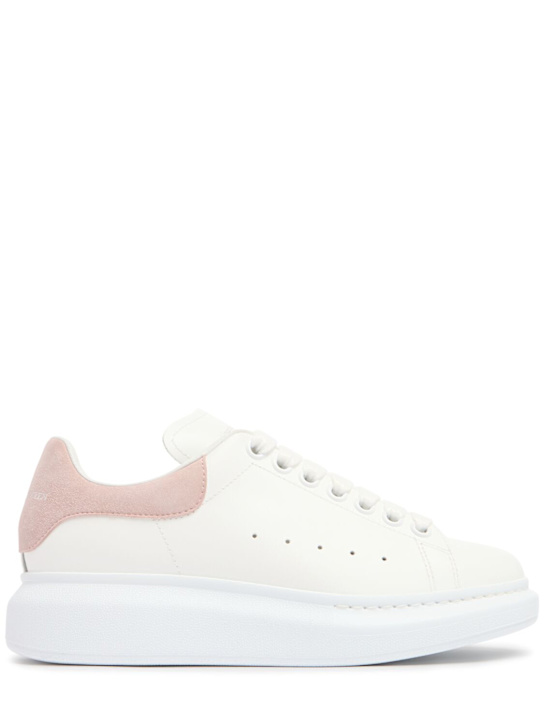 McQueen: Sneakers in pelle 45mm - Bianco/Rosa Chiaro - women_0 | Luisa Via Roma