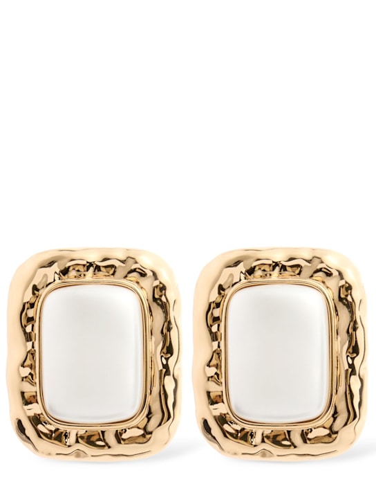 Self-portrait: Mottled stud earrings - women_0 | Luisa Via Roma