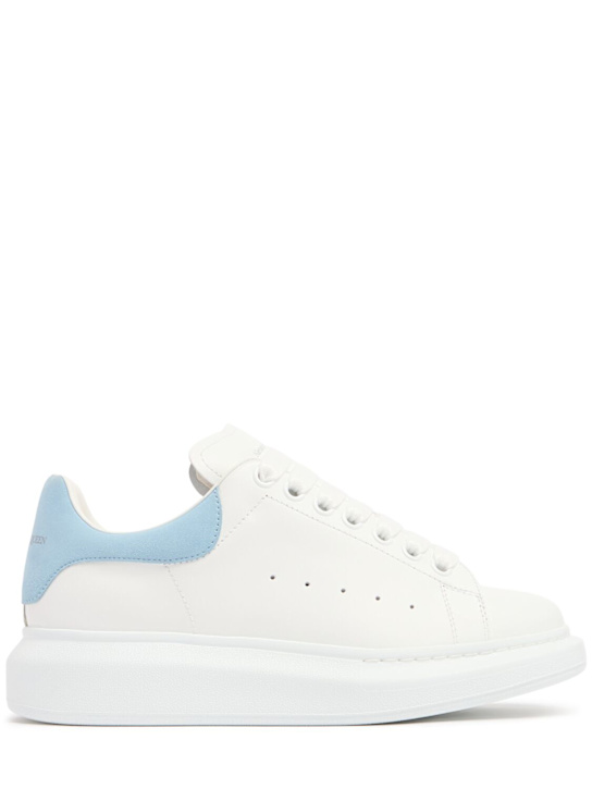 McQueen: 45mm Leather sneakers - White/Blue - women_0 | Luisa Via Roma