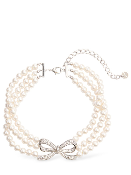 Self-portrait: Faux pearl bow choker - women_0 | Luisa Via Roma