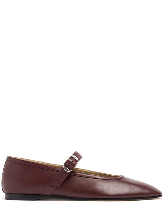Le Monde Beryl: 10mm Ballet leather Mary Jane flats - Oxblood - women_0 | Luisa Via Roma