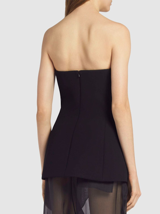 Khaite: Ayla bustier top - Black - women_2 | Luisa Via Roma