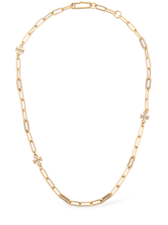 Tory Burch: Good Luck chain pavé necklace - women_0 | Luisa Via Roma
