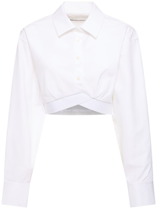 Alexander Wang: Cropped shirt w/ twisted hem - White - women_0 | Luisa Via Roma