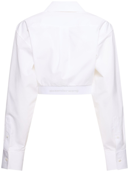 Alexander Wang: Cropped shirt w/ twisted hem - White - women_3 | Luisa Via Roma