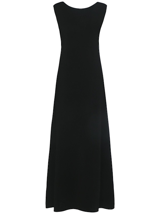 Khaite: Keran smooth viscose blend long dress - Black - women_3 | Luisa Via Roma