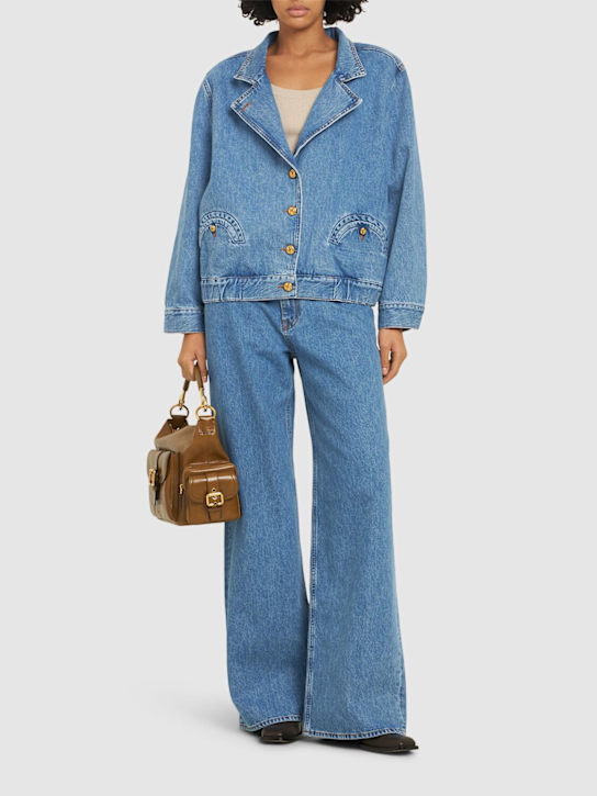 Blazé Milano: Nariida Cleo denim bomber jacket - Blue - women_1 | Luisa Via Roma