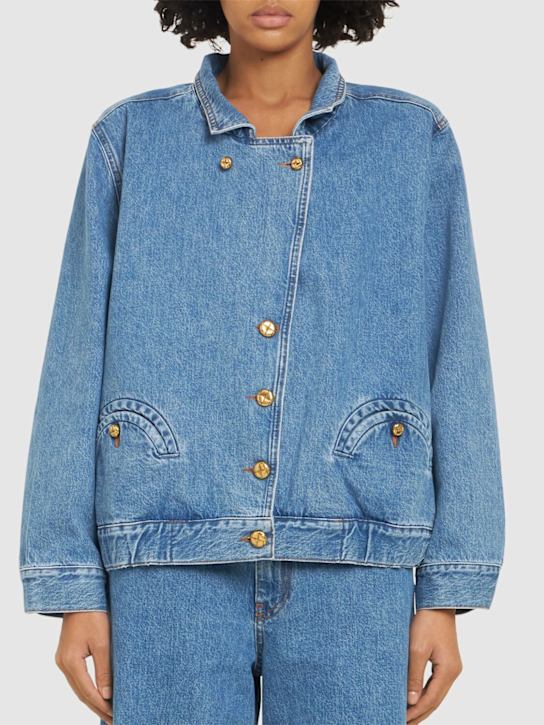 Blazé Milano: Nariida Cleo denim bomber jacket - Blue - women_2 | Luisa Via Roma