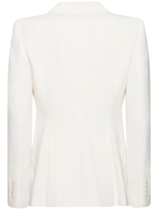 McQueen: Viscose blend crepe one button blazer - Light Ivory - women_3 | Luisa Via Roma