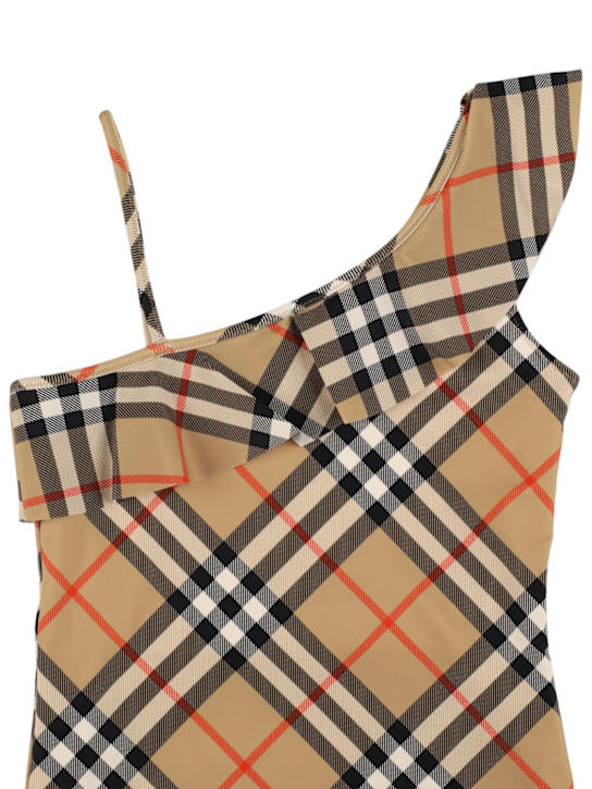 Burberry: Costume in Lycra stampa check - kids-girls_1 | Luisa Via Roma