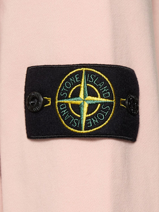 Stone Island: Hooded cotton sweatshirt - Antique Rose - men_4 | Luisa Via Roma