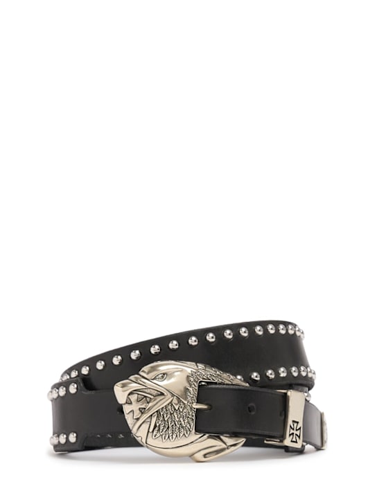 Enfants Riches Déprimés: Eagle buckle studded belt - men_0 | Luisa Via Roma