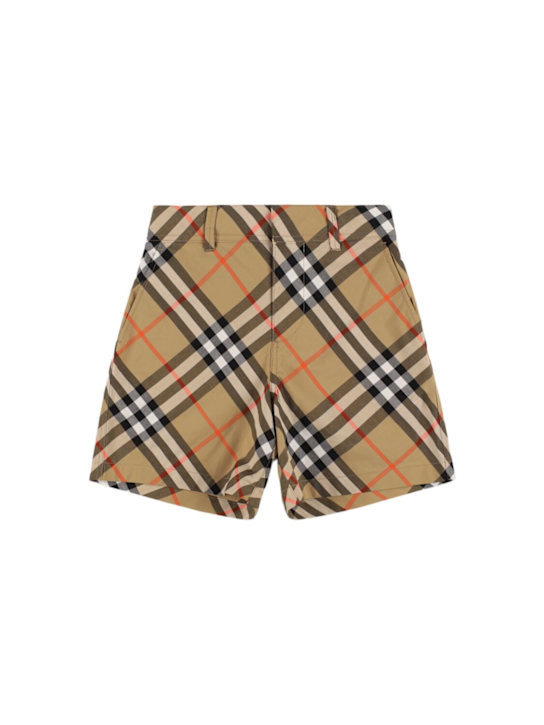 Burberry: Shorts in cotone check - kids-boys_0 | Luisa Via Roma