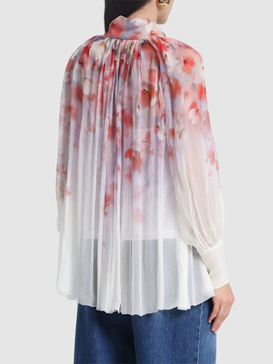 Zimmermann: Crush印花粘胶纤维衬衫 - 奶油色/多色 - women_2 | Luisa Via Roma