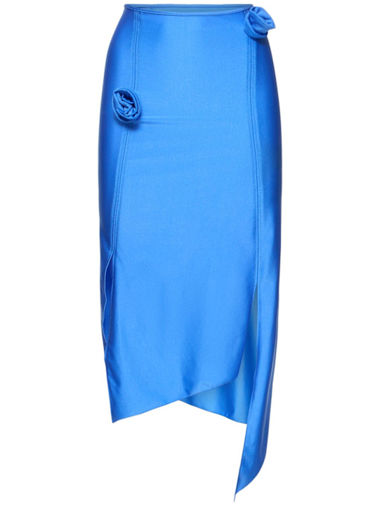 Coperni: Flower stretch jersey midi skirt - women_0 | Luisa Via Roma