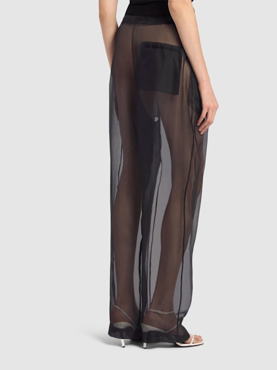 Khaite: Trenton stretch silk organza pants - Black - women_2 | Luisa Via Roma