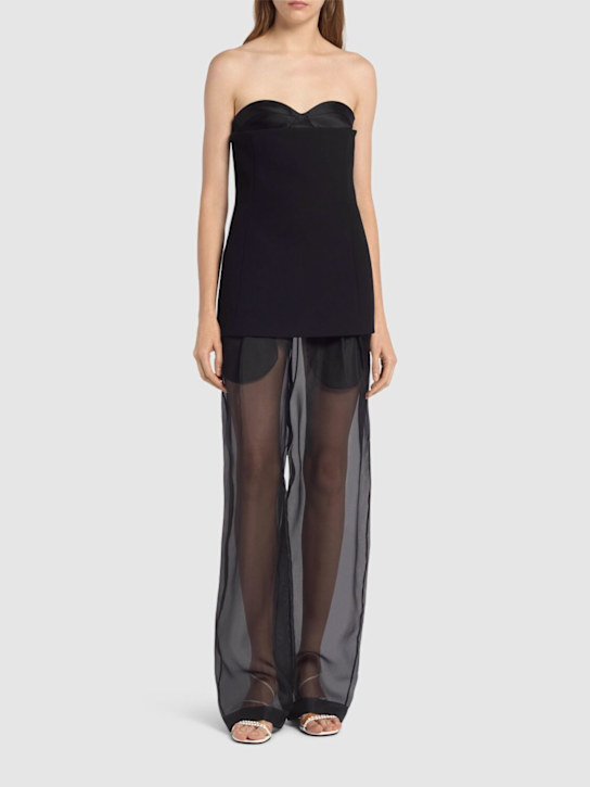 Khaite: Trenton stretch silk organza pants - Black - women_1 | Luisa Via Roma