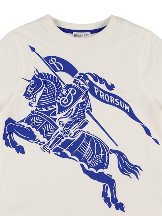 Burberry: T-shirt in jersey di cotone stampato - kids-boys_1 | Luisa Via Roma
