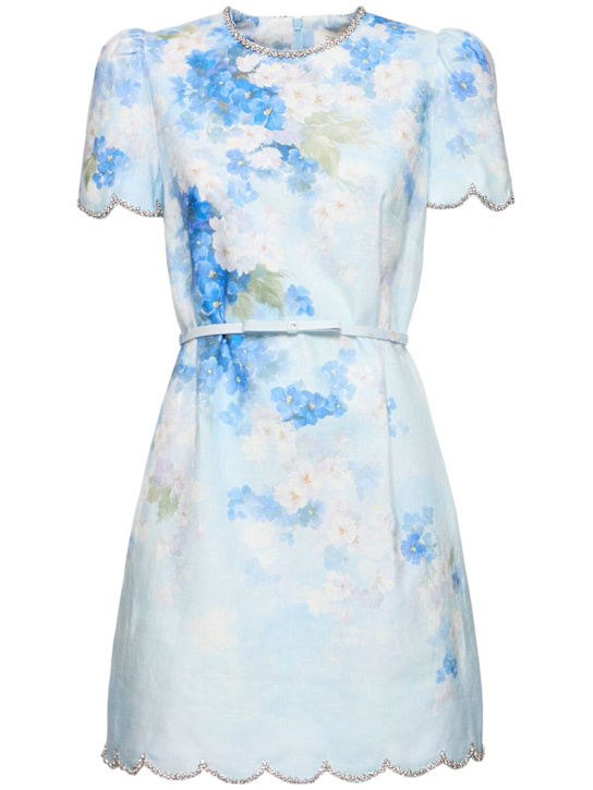Zimmermann: Crush printed linen mini dress - women_0 | Luisa Via Roma