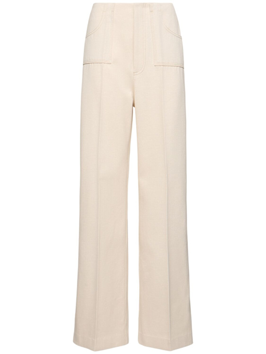 Philosophy Di Lorenzo Serafini: High waist canvas wide leg pants - women_0 | Luisa Via Roma