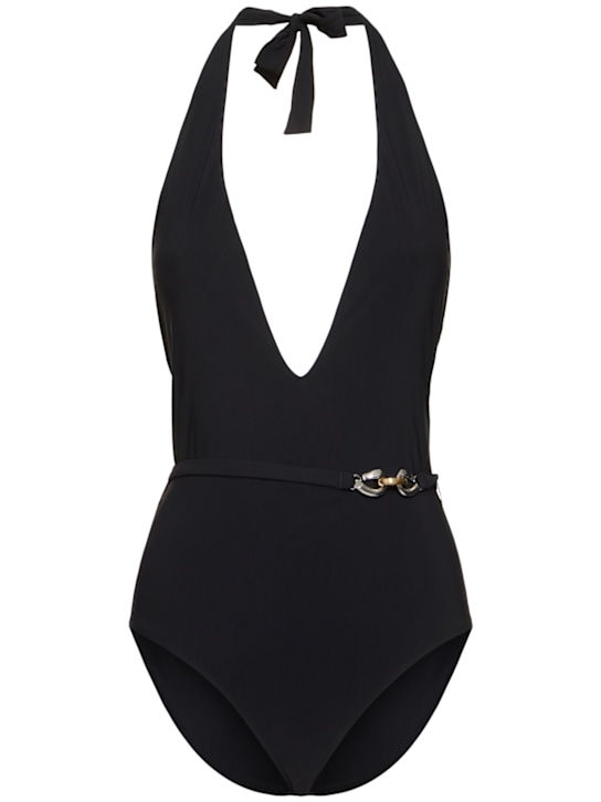 Tory Burch: Jessa v-neck one piece swimsuit - Black - women_0 | Luisa Via Roma