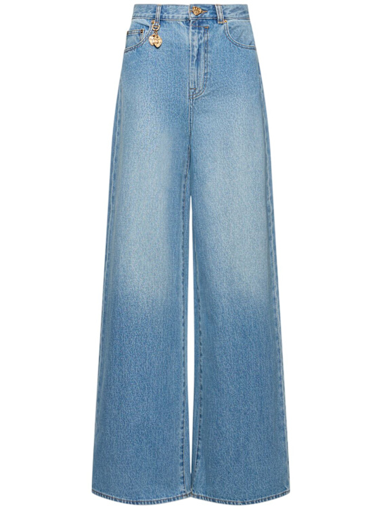 Zimmermann: Crush cotton denim wide jeans - women_0 | Luisa Via Roma