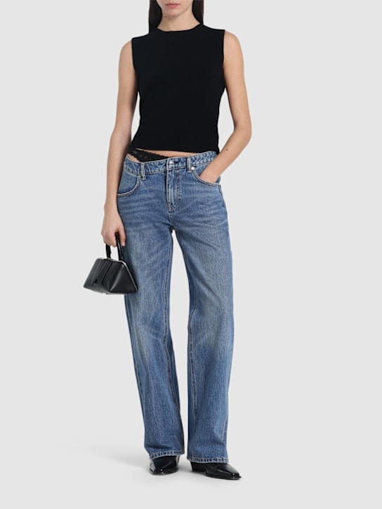 Alexander Wang: Dip side jeans w/ underwear detail - women_1 | Luisa Via Roma