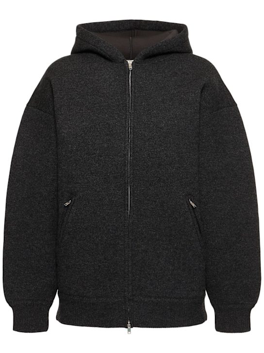 Isabel Marant: Lanny wool blend jacket w/hood - women_0 | Luisa Via Roma