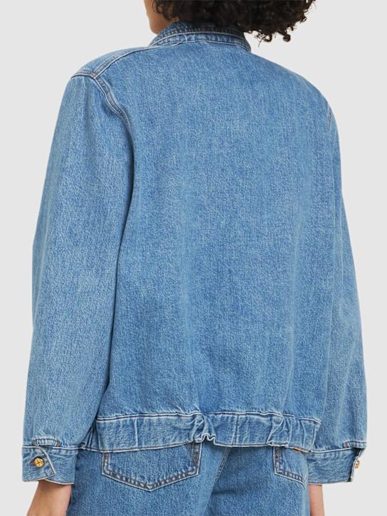 Blazé Milano: Nariida Cleo denim bomber jacket - Blue - women_3 | Luisa Via Roma