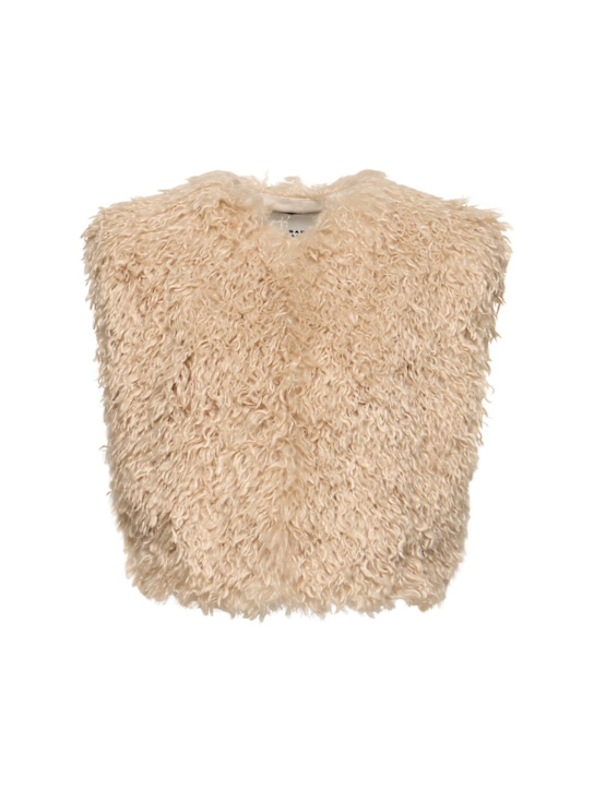 Isabel Marant: Florana shaggy plush crop vest - women_0 | Luisa Via Roma