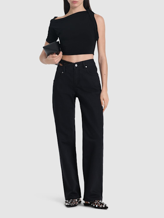 Alexander Wang: Dip side jeans w/ underwear detail - women_1 | Luisa Via Roma