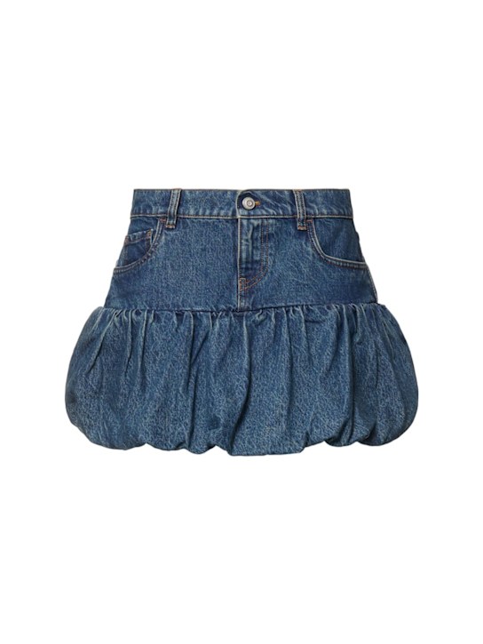 Coperni: Puff hem denim mini skirt - women_0 | Luisa Via Roma