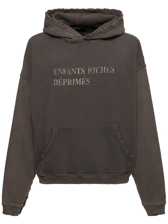 Enfants Riches Déprimés: E.R.D. cotton knit logo hoodie - men_0 | Luisa Via Roma