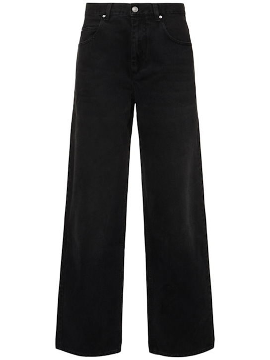 Isabel Marant: Joanny mid rise denim wide jeans - Washed Black - women_0 | Luisa Via Roma