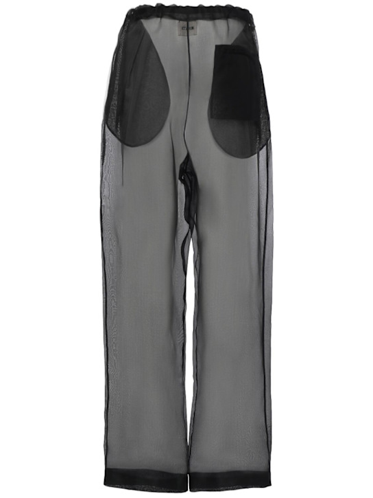 Khaite: Trenton stretch silk organza pants - Black - women_3 | Luisa Via Roma