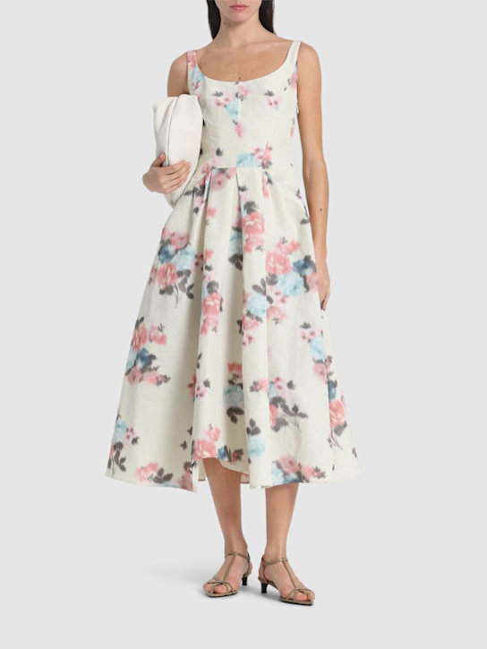 Philosophy Di Lorenzo Serafini: Floral taffeta midi dress - women_1 | Luisa Via Roma