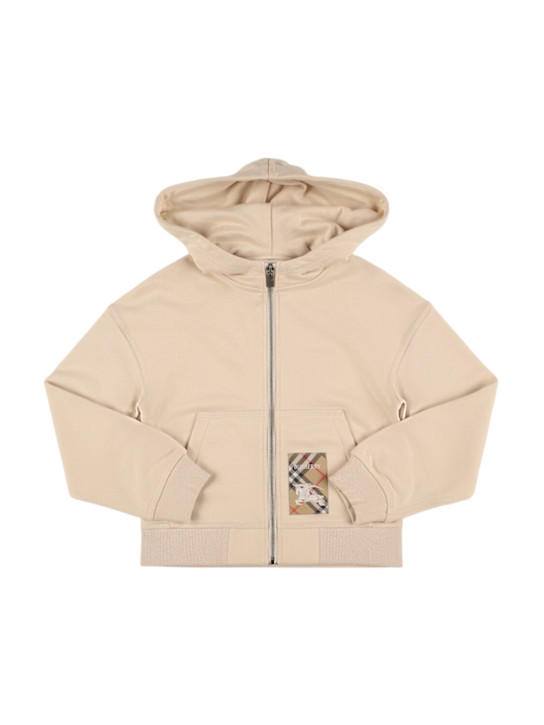 Burberry: Felpa in cotone con cappuccio - kids-girls_0 | Luisa Via Roma
