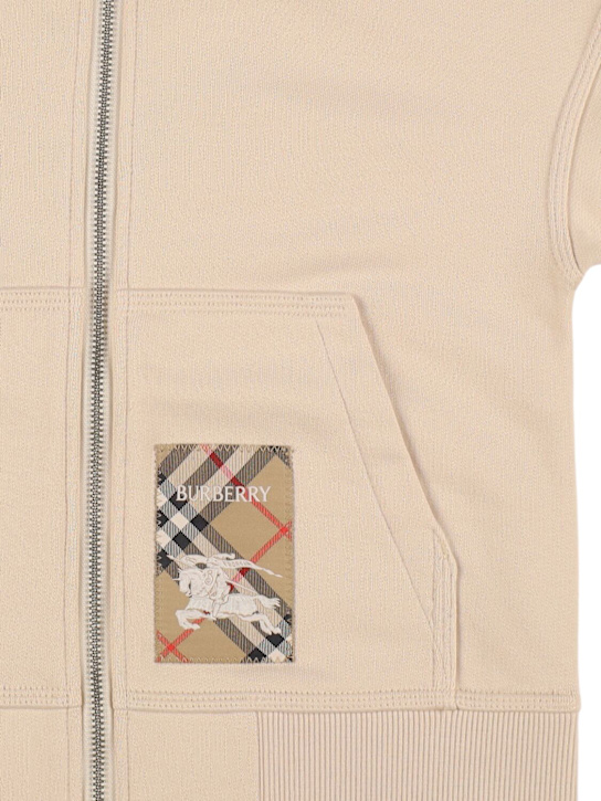Burberry: Felpa in cotone con cappuccio - kids-girls_1 | Luisa Via Roma