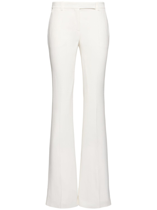 McQueen: Flared leaf crepe pants - Light Ivory - women_0 | Luisa Via Roma
