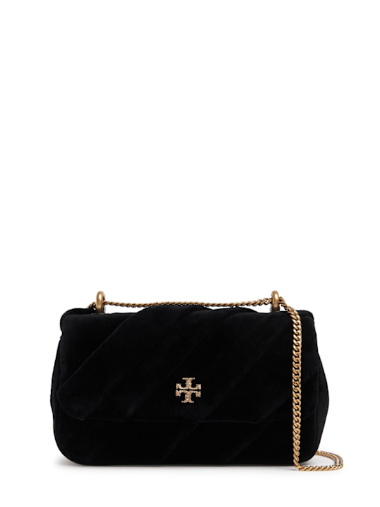 Tory Burch: Mini Kira Draped velvet flap bag - women_0 | Luisa Via Roma