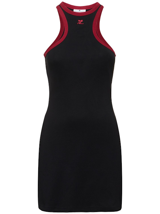 Courrèges: Contrast scuba mini dress - women_0 | Luisa Via Roma