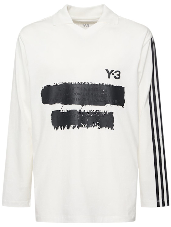 Y-3: GFX logo long sleeve cotton t-shirt - men_0 | Luisa Via Roma