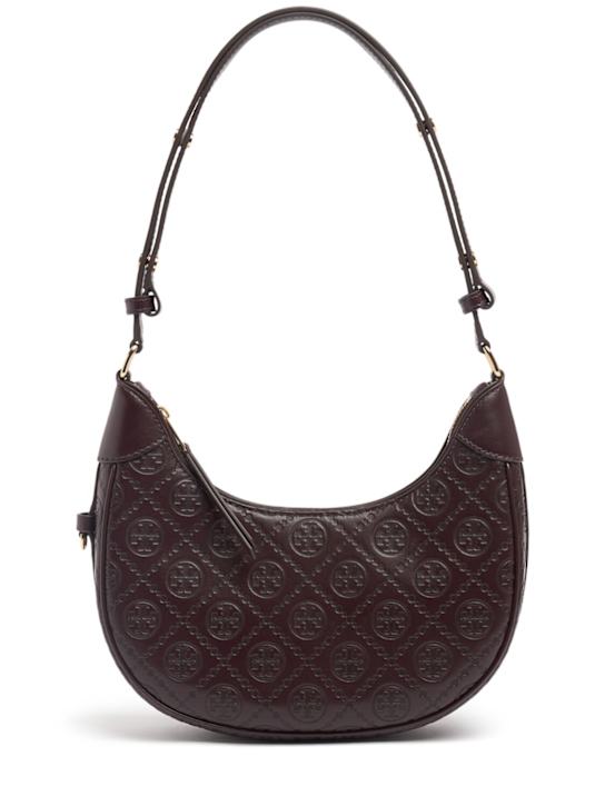Tory Burch: T Monogram leather crescent bag - women_0 | Luisa Via Roma